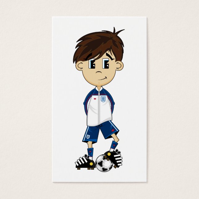 Cute England Soccer Boy Bookmark (Front)