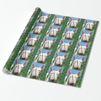 Cute English Bull Terrier #4 (Dark Green) Wrapping Paper