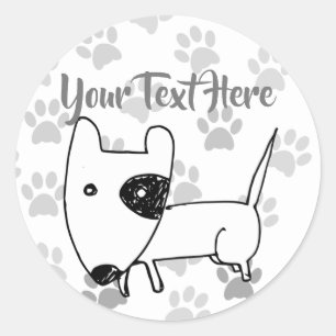 Cute English Bull Terrier Classic Round Sticker