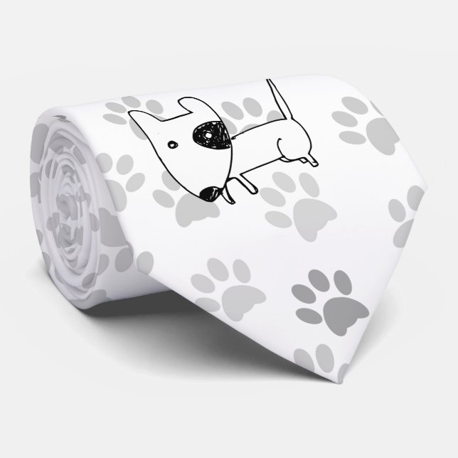 Cute English Bull Terrier Tie (Rolled)