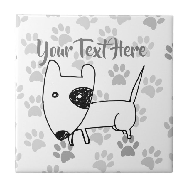 Cute English Bull Terrier Tile (Front)