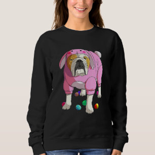 Cute English Bulldog Bunny Pajama Costumes With Ea Sweatshirt