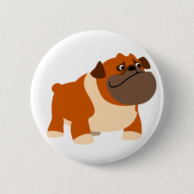 Cute English Bulldog Button (Front)