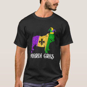 Cute English Bulldog Dog Lover Mardi Gras Party Je T-Shirt