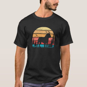 Cute English Bulldog Dog Puppy Retro Sunset T-Shirt