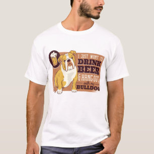 Cute English Bulldog Mum Puppy Dog Mascot Mens T-Shirt