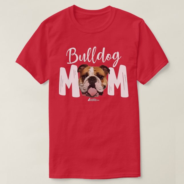 Cute English Bulldog Mum Top, Funny Dog Walking Fo T-Shirt (Design Front)