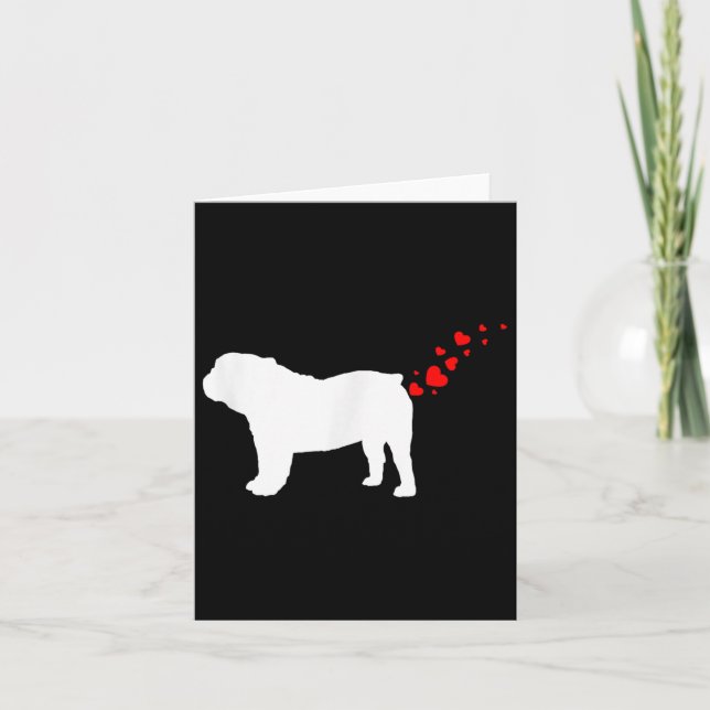 Cute English Bulldog Owner Valentines Day Heart Do Card (Front)