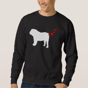 Cute English Bulldog Owner Valentines Day Heart Do Sweatshirt