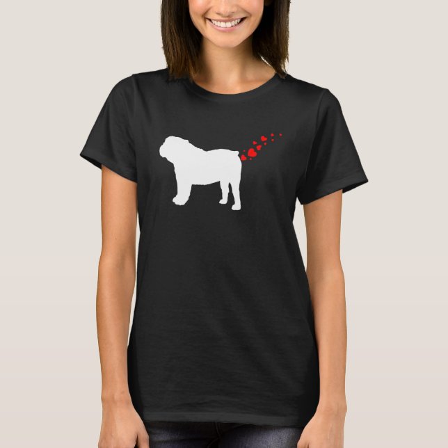 Cute English Bulldog Owner Valentines Day Heart Do T-Shirt (Front)
