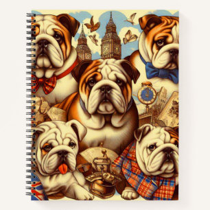 Cute English Bulldog Painting Notebook
