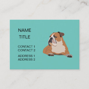 Cute English Bulldog Pet Sitter Business Card