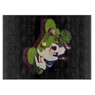 Cute English Bulldog Tennis Ball Cutting Board