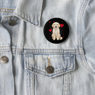 Cute English Cream Golden Retriever Dog 6 Cm Round Badge