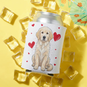 Cute English Cream Golden Retriever Dog Can Cooler