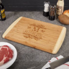 Cute Engraved Name & Monogram Wooden Cutting Board