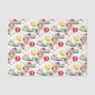 Cute Esater bunny basket pattern party tissue Tissue Paper