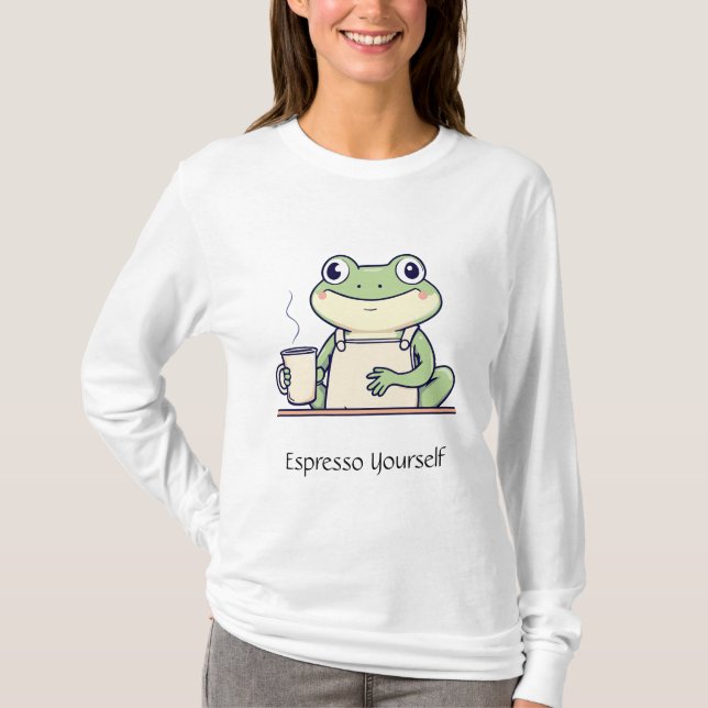 Cute Espresso Yourself Frog Women's Shirt (Front)