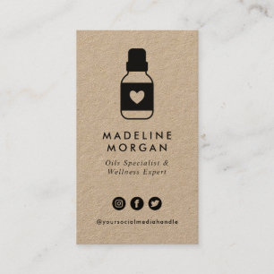 Cute Essential Oils Specialist Social Media Business Card