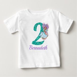 Cute Ethnic Mermaid 2nd Birthday T-Shirt