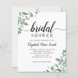Cute Eucalyptus Greenery Bridal Shower Invitation