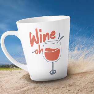 Cute European Summer Funny Wine-o Risograph Latte Mug