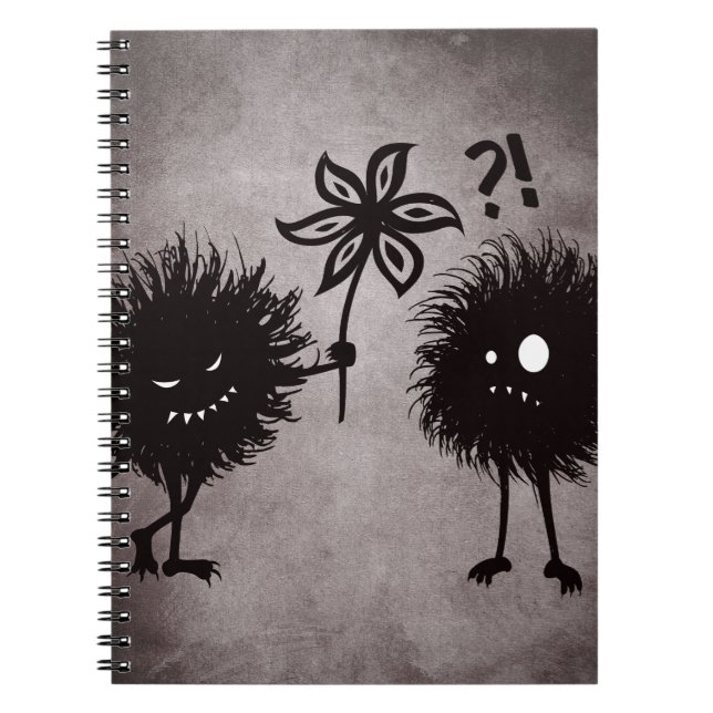 Cute Evil Bug Friends Spiral Notebook (Front)