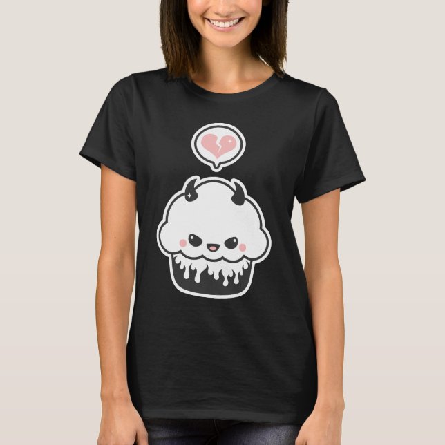 Cute Evil Cupcake T-Shirt (Front)