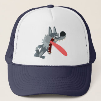 Cute Excited Cartoon Wolf Hat