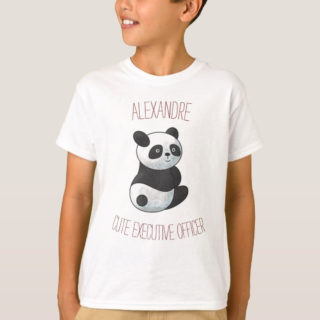 Cute Executive Officer, Cute Panda for Kids T-Shirt (Front)