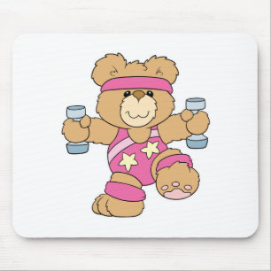 Cute Exercise Fitness bear Mouse Pad
