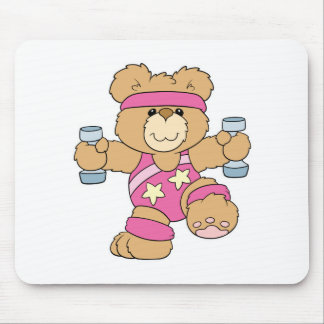 Cute Exercise Fitness bear Mouse Pad