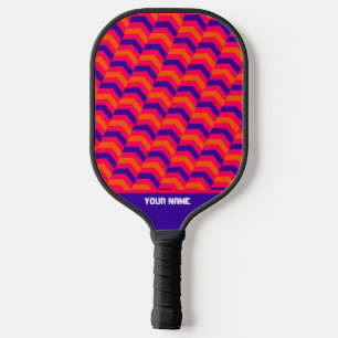 Cute Exercise Pink Herringbone Pickleball Paddle
