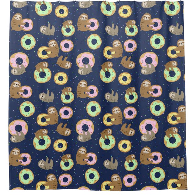 Cute Exotic Christmas Animals Shower Curtain (Front)