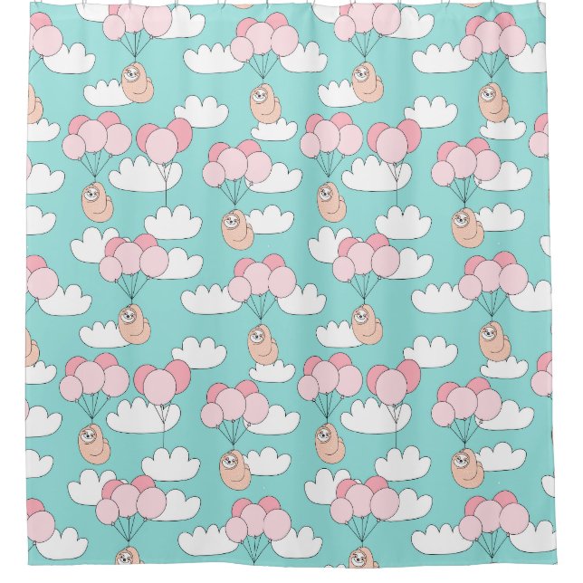 Cute Exotic Christmas Animals Shower Curtain (Front)