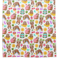 Cute Exotic Christmas Animals Shower Curtain