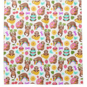 Cute Exotic Christmas Animals Shower Curtain