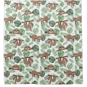 Cute Exotic Christmas Animals Shower Curtain