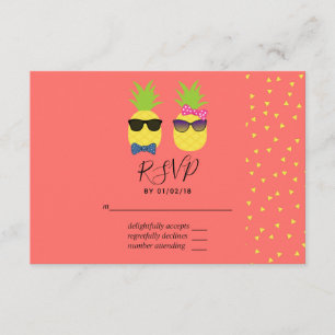 Cute exotic tropical summer Beach Wedding RSVP Card