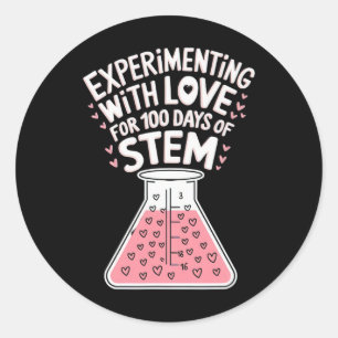 Cute Experimenting With Love 100 Days Of Stem Scie Classic Round Sticker