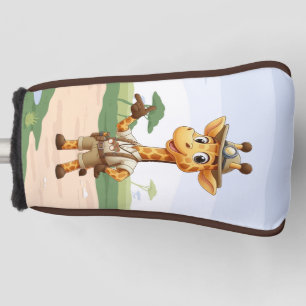 Cute Explorer Giraffe on safari Golf Head Cover