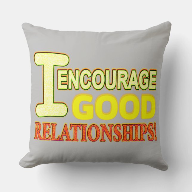 Cute Expression Design GOOD RELATIONSHIPS. Buy Now Cushion (Front)