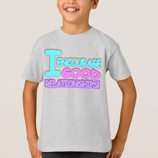 Cute Expression Design GOOD RELATIONSHIPS. Buy Now T-Shirt (Front)