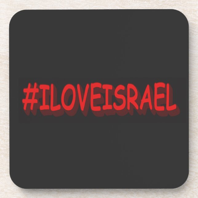 Cute Expression Design "#ILOVEISRAE". Buy Now Coaster (Front)