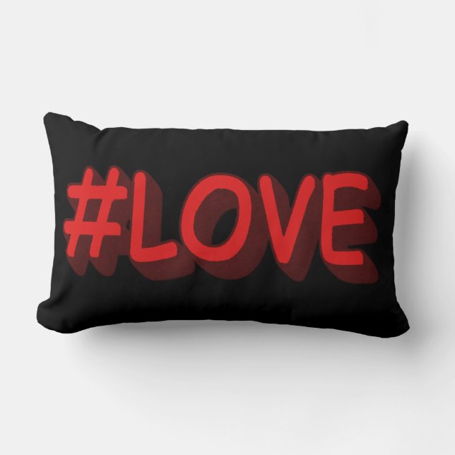 Cute Expression Design "#LOVE". Buy Now Lumbar Cushion (Front)