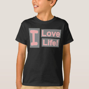 Cute Expression Design "Love Life". Buy Now T-Shirt