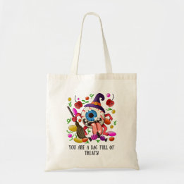 Cute Eyeball Candy Halloween Kids Trick Or Treat Tote Bag