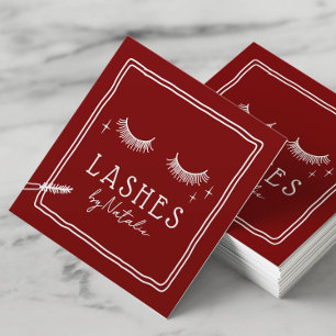 Cute Eyelash Extensions Technician Beauty Salon Square Business Card