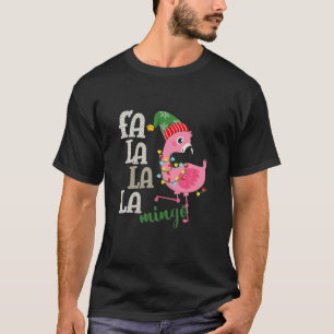 Cute Fa La La La Mingo Flamingo For Christmas Xmas T-Shirt