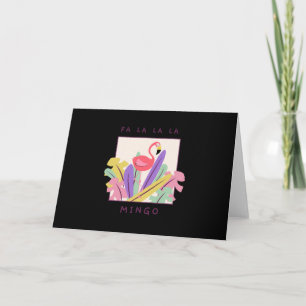 Cute Fa La La Mingo Christmas Falala Snow Flamingo Holiday Card